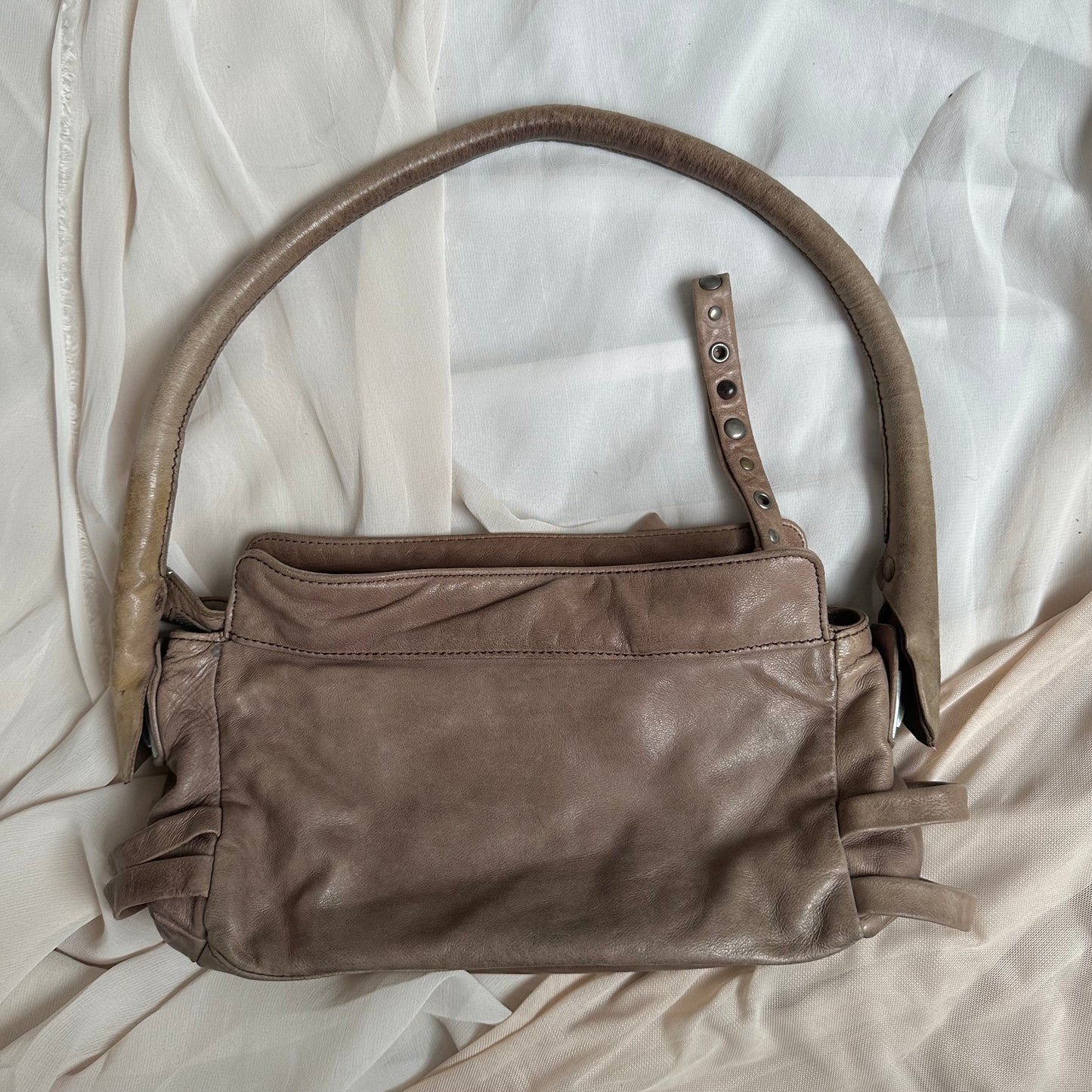 MODULAR LEATHER SHOULDER BAG IN PALE TAUPE by Diesel
