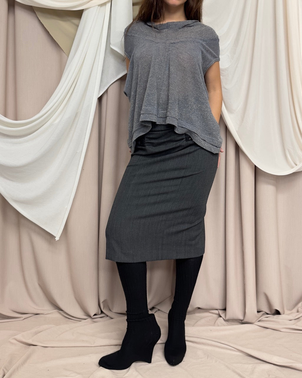 SILVER MESH STRUCTURAL TOP by Junya Watanabe
