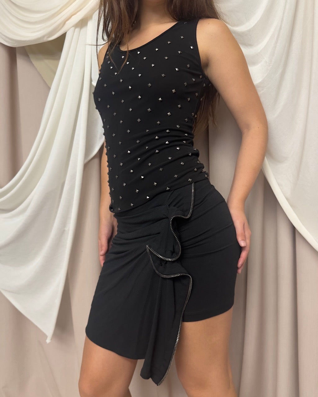 BLACK STUDDED VEST BY PLEIN SUD