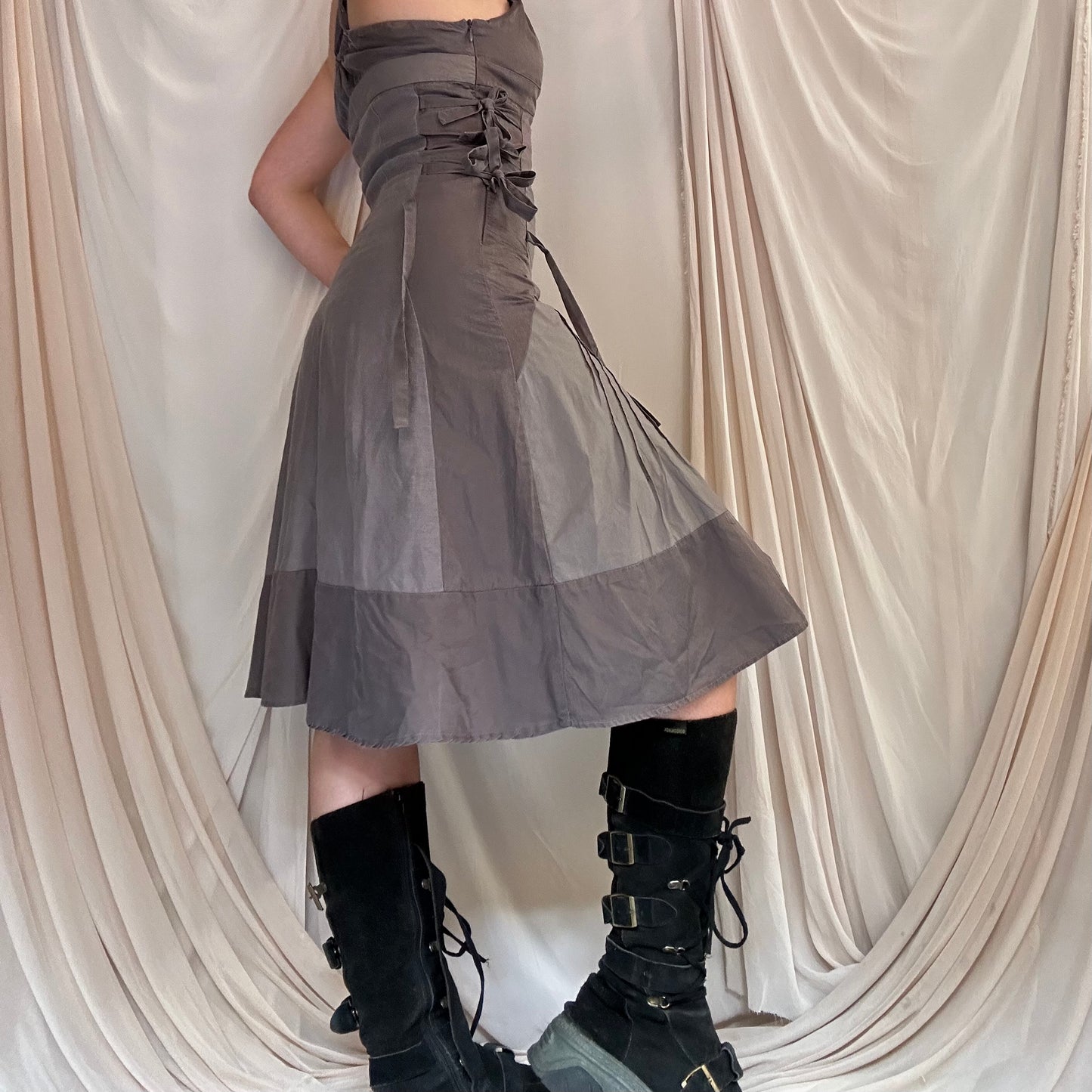 SILK DECONSTRUCTED RIBBON DRESS