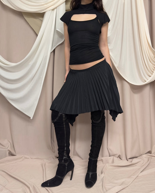 PLEATED ASYMMETRIC SKIRT BY DIRK BIKKEMBERGS