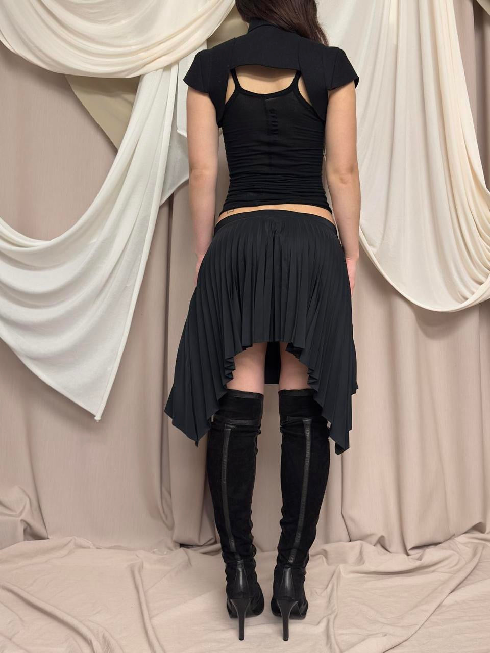 PLEATED ASYMMETRIC SKIRT BY DIRK BIKKEMBERGS