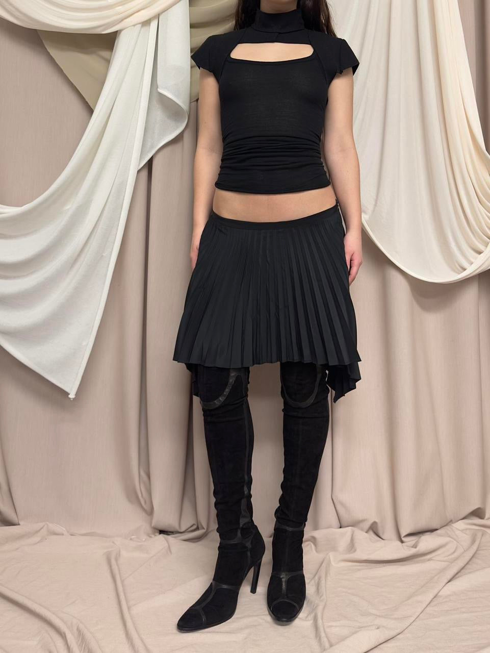 PLEATED ASYMMETRIC SKIRT BY DIRK BIKKEMBERGS