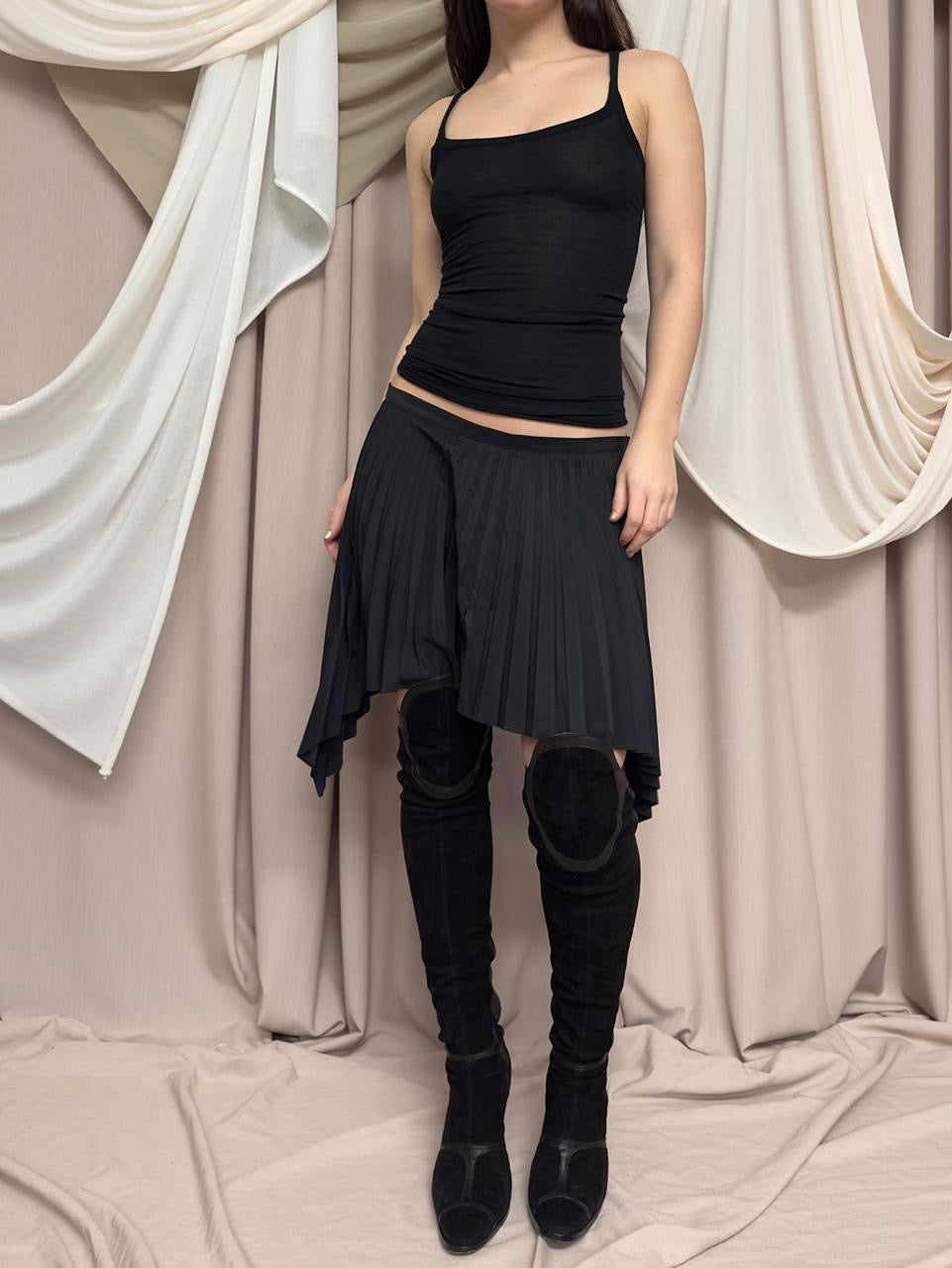 PLEATED ASYMMETRIC SKIRT BY DIRK BIKKEMBERGS