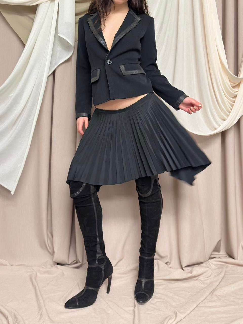 PLEATED ASYMMETRIC SKIRT BY DIRK BIKKEMBERGS