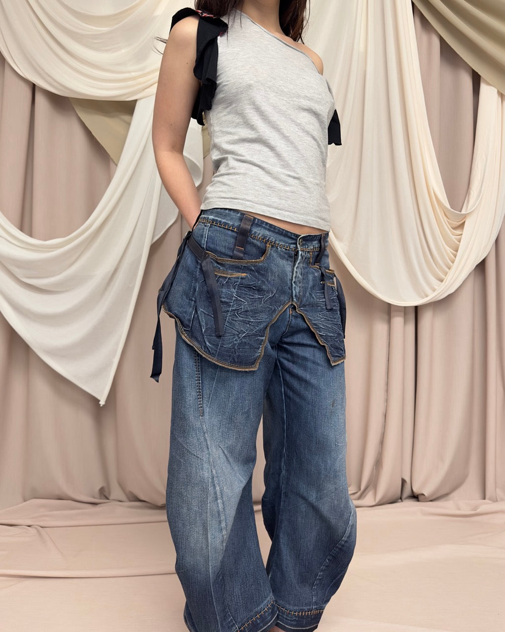 CARGO JEANS WITH OVER-SKIRT by Marithé + François Girbaud