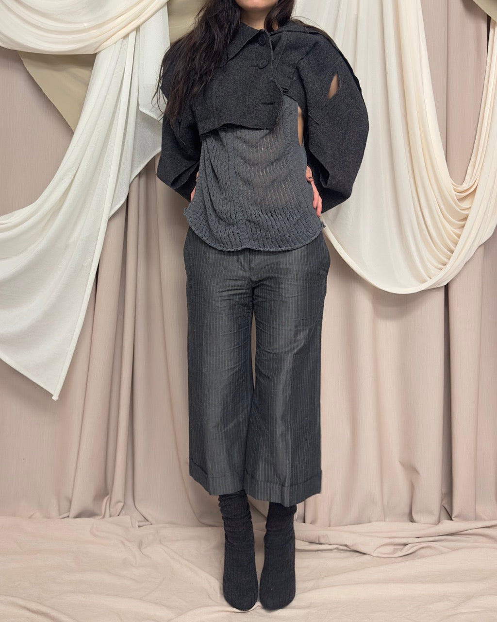 BOILED WOOL MODULAR CAPE JACKET by Iconoclast