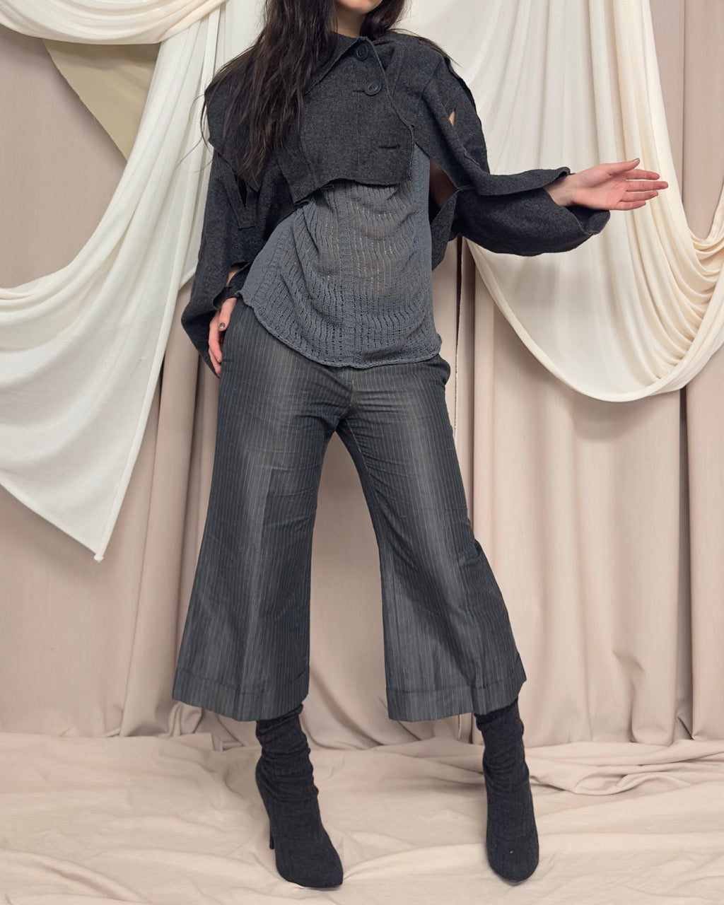 BOILED WOOL MODULAR CAPE JACKET by Iconoclast