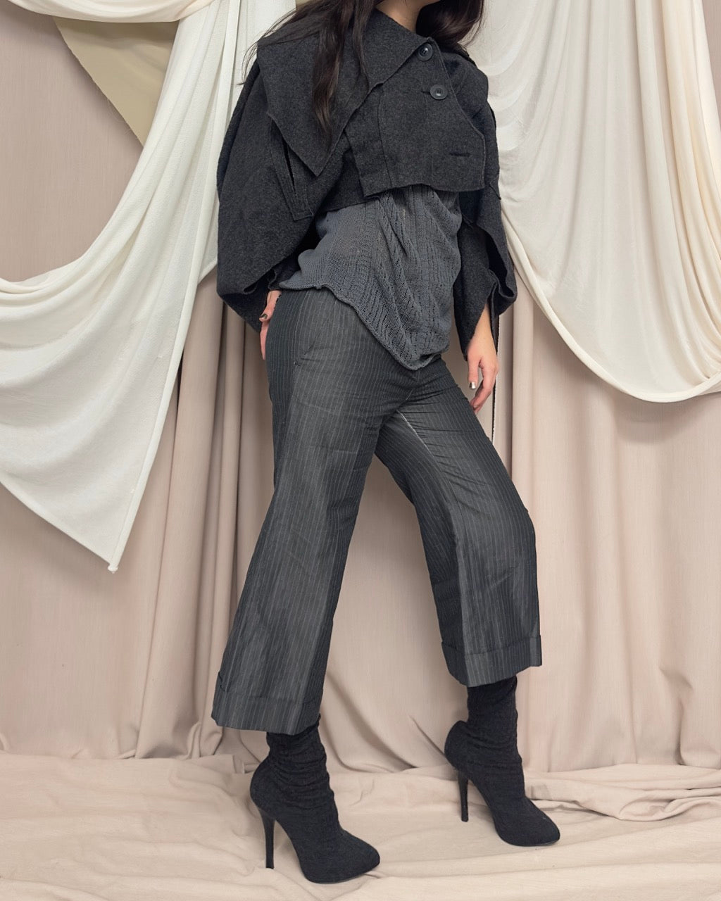 BOILED WOOL MODULAR CAPE JACKET by Iconoclast