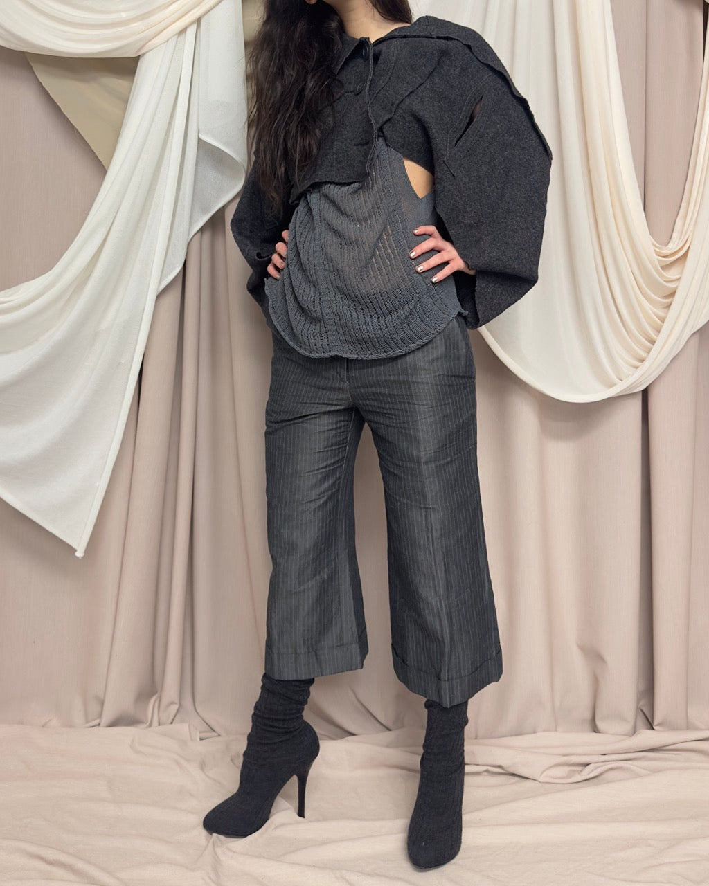 BOILED WOOL MODULAR CAPE JACKET by Iconoclast