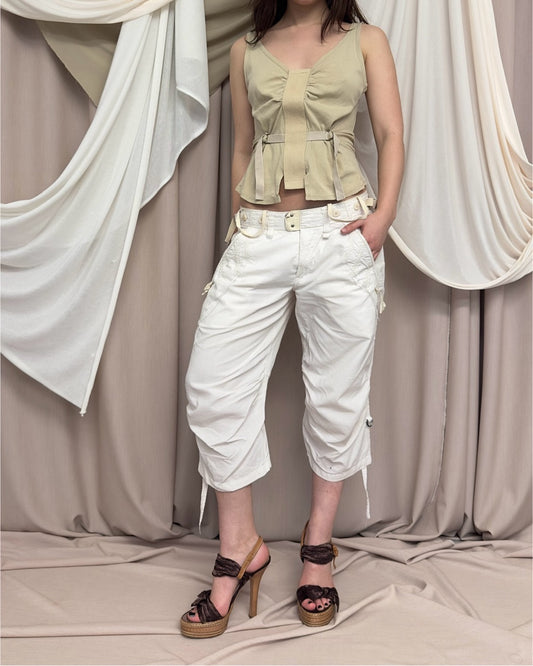 WHITE CARGO SHORTS by Marithé + François Girbaud