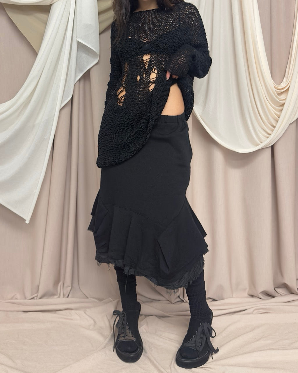 DISTRESSED FISHTAIL SKIRT by Comme des Garçons