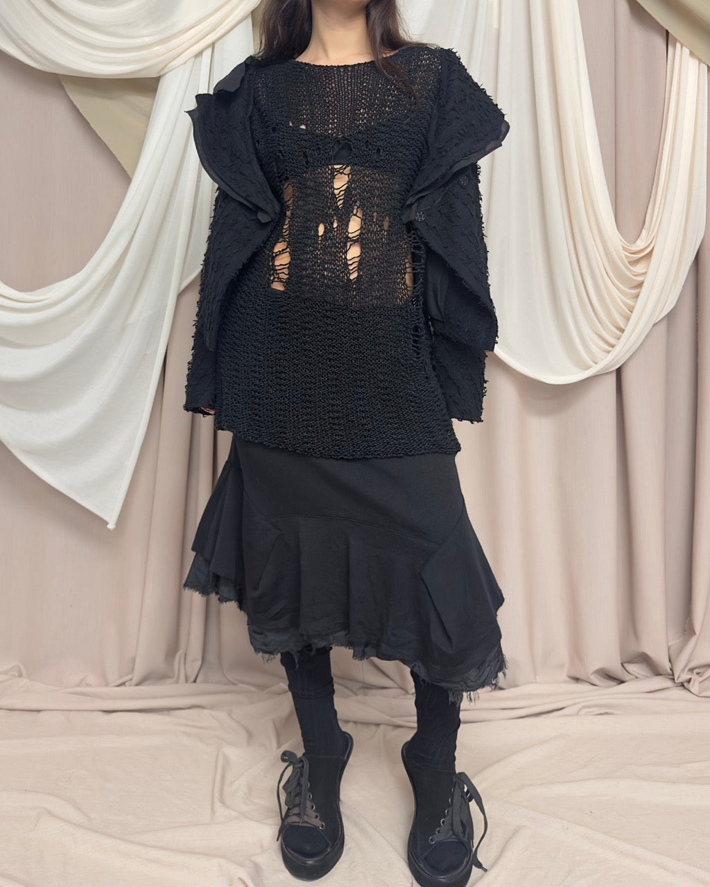 DISTRESSED FISHTAIL SKIRT by Comme des Garçons