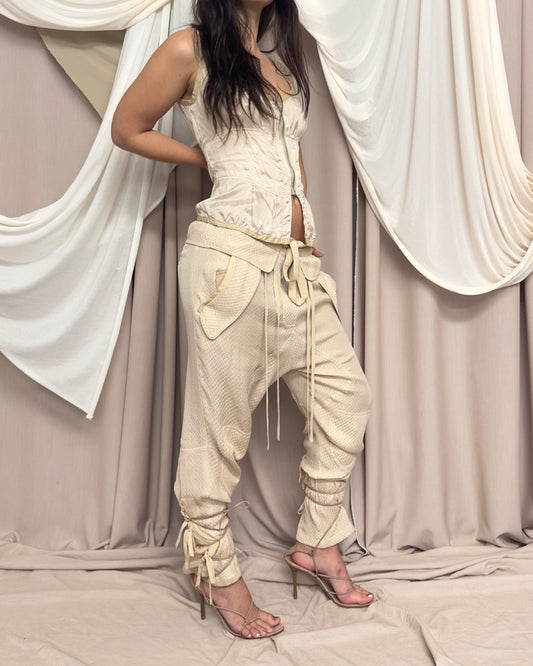 QUILTED EFFECT DROP CROTCH TROUSERS by Chloé