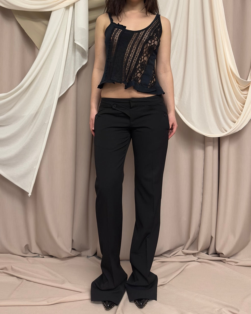 SHEER LACE PANEL CAMI by Marithé + François Girbaud
