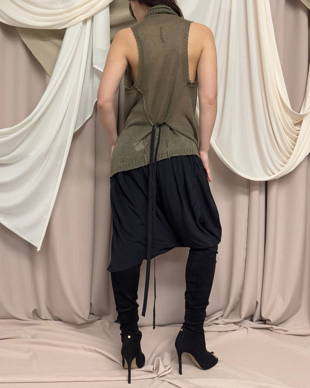 SEMI SHEER TUNIC WITH COWL NECK by Isabel Benenato