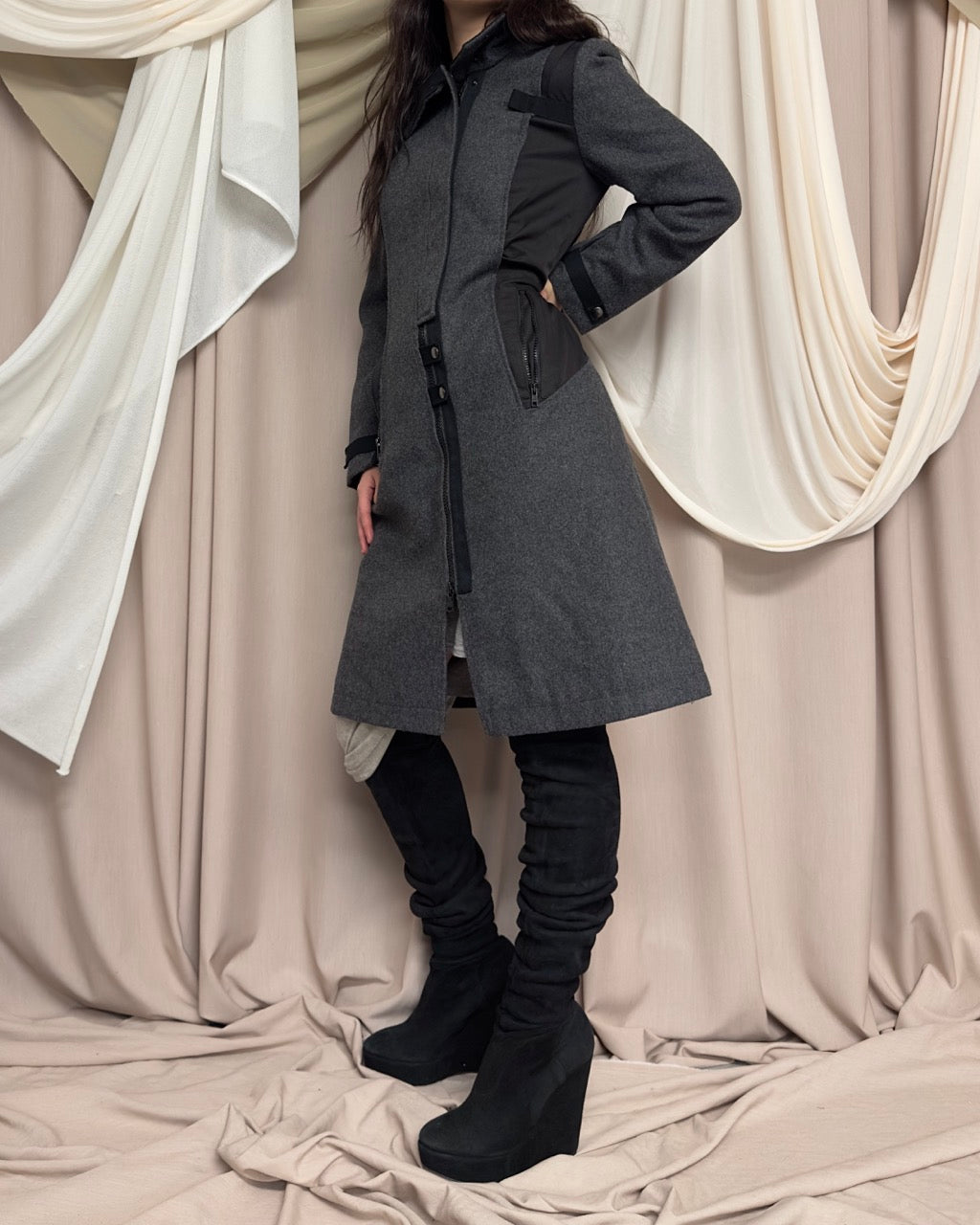 UTILITARIAN PANELLED WOOL COAT by Sportmax Code