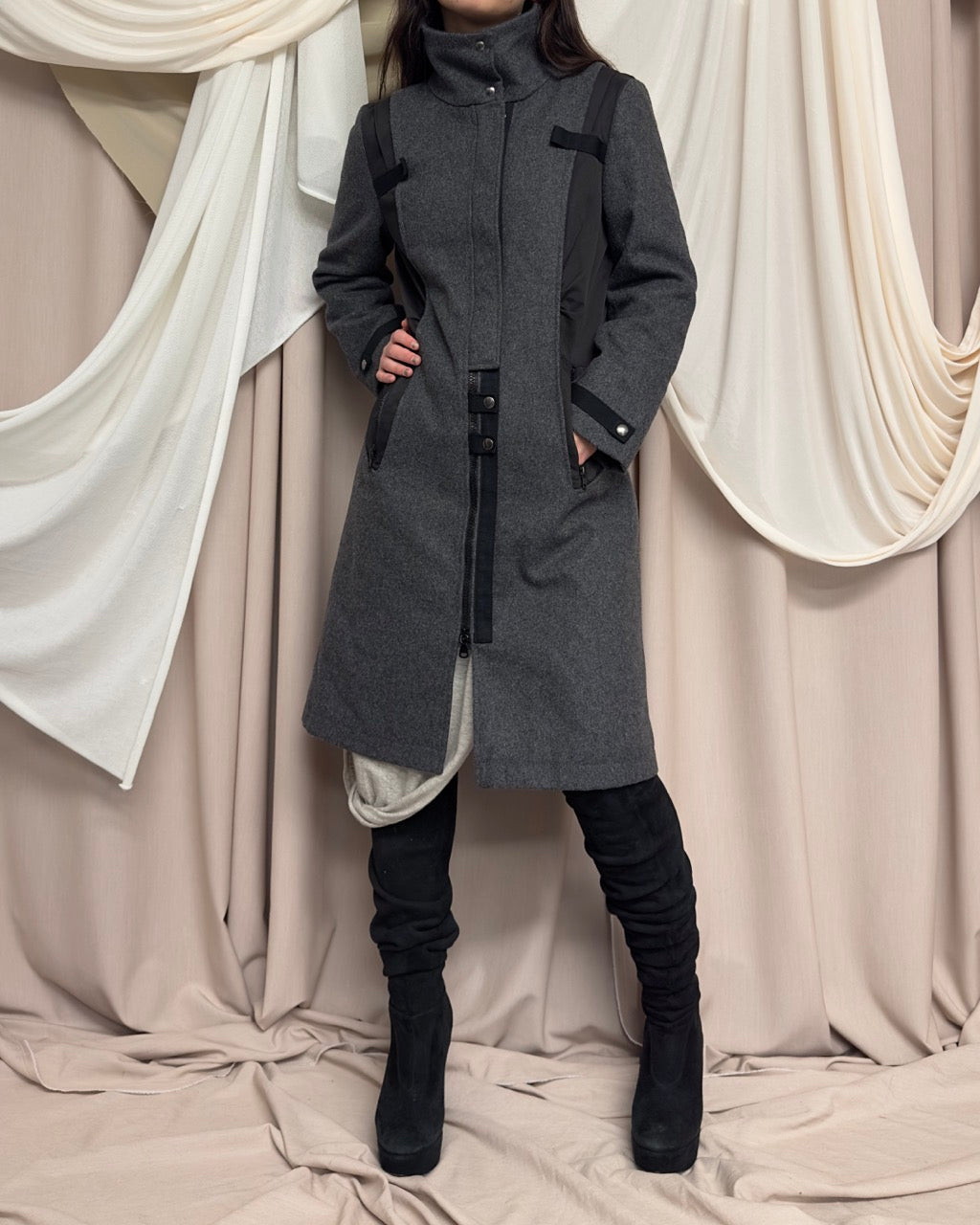 UTILITARIAN PANELLED WOOL COAT by Sportmax Code