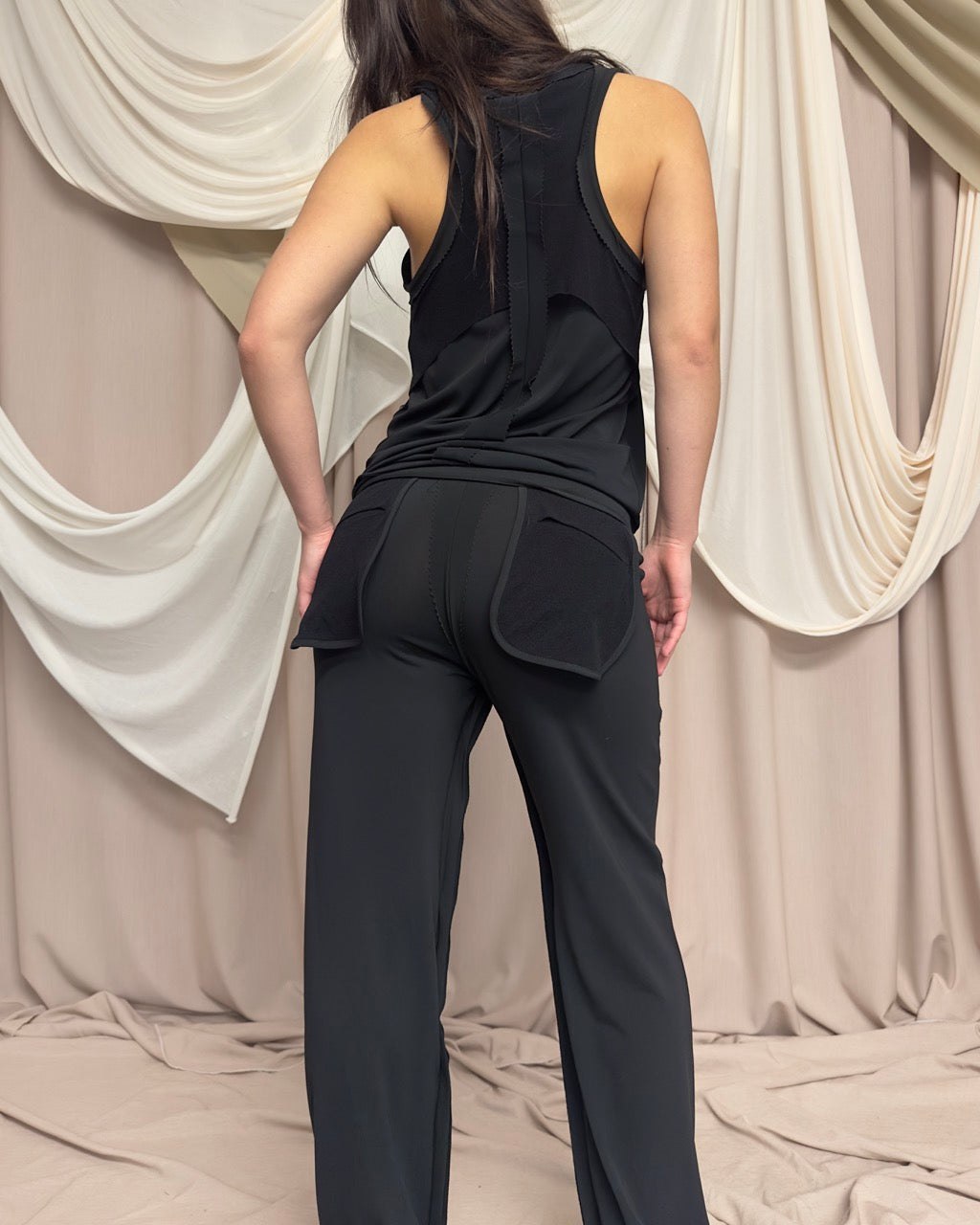BLACK 'INSIDE OUT' TROUSER SET by Nolita