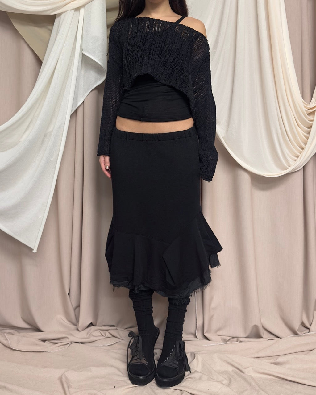 OPEN KNIT CROPPED JUMPER by Sarah Pacini