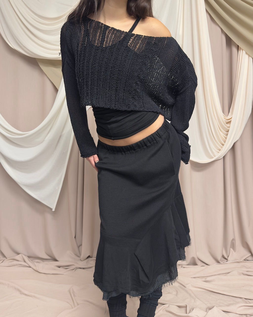 OPEN KNIT CROPPED JUMPER by Sarah Pacini