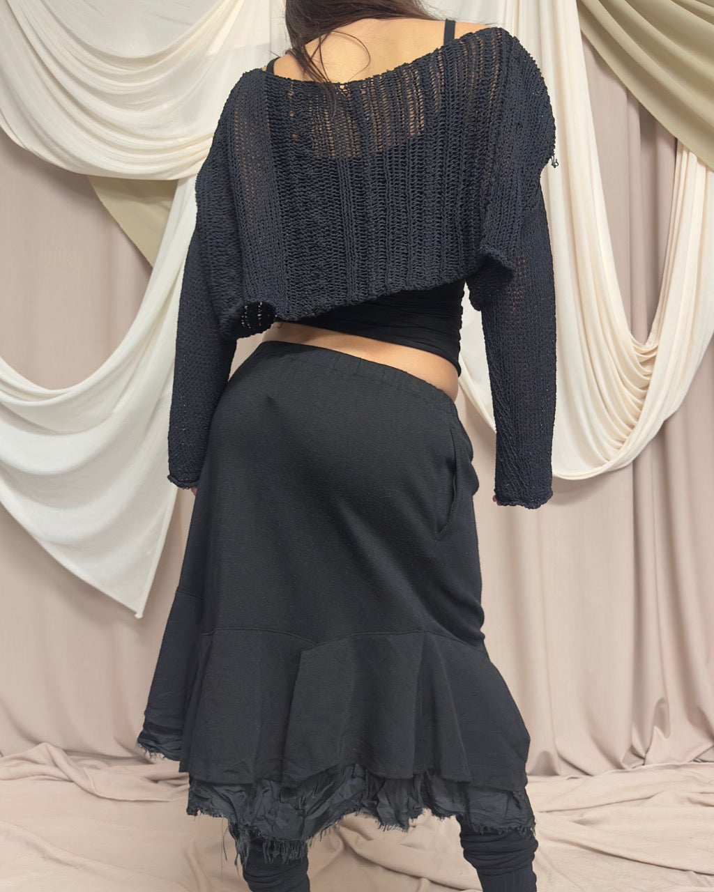OPEN KNIT CROPPED JUMPER by Sarah Pacini