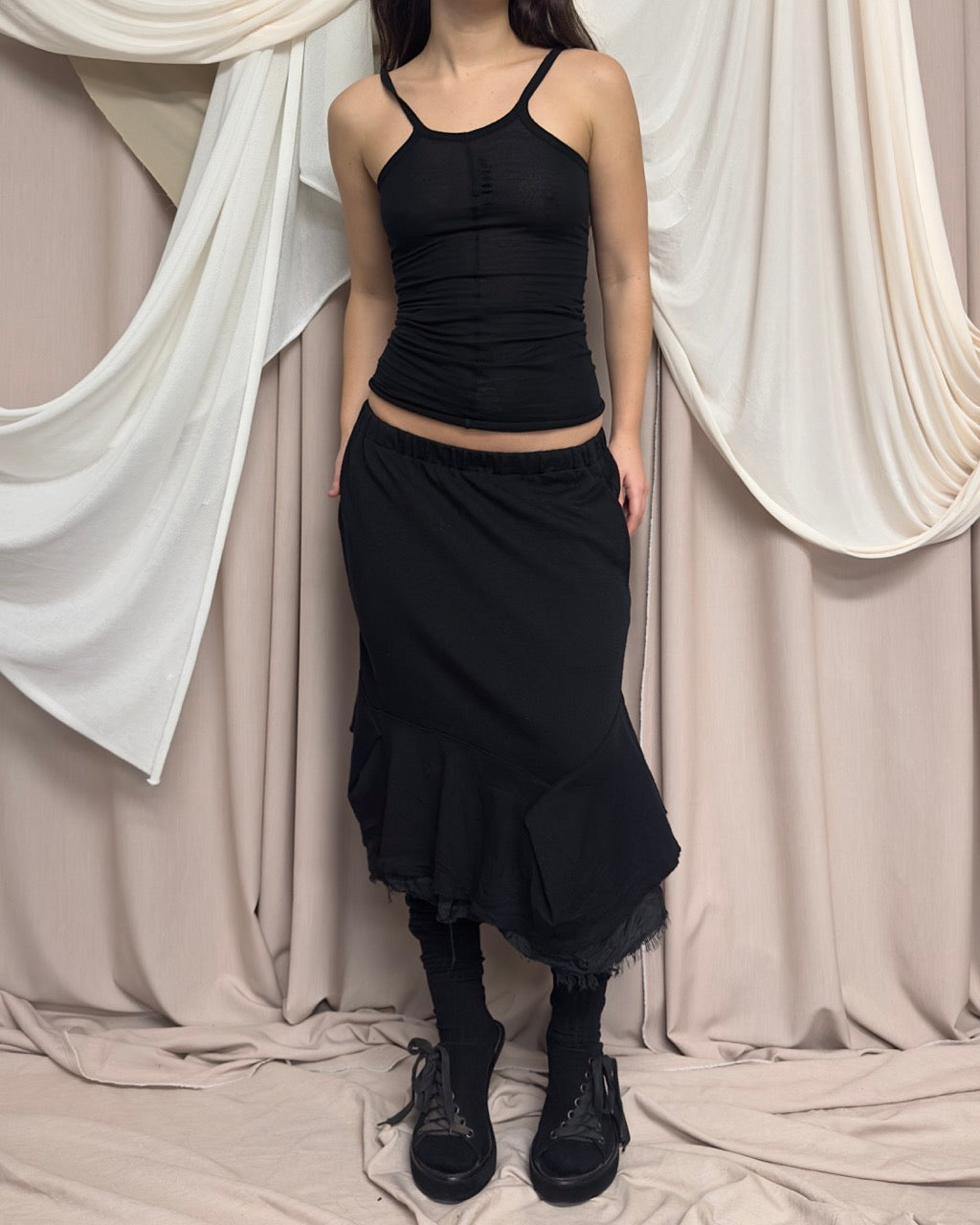BLACK FINE KNIT TANK TOP by Rick Owens Lilies
