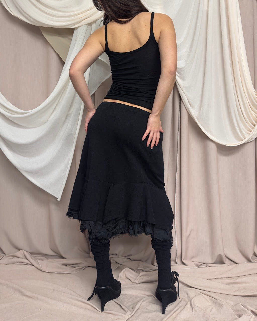 BLACK FINE KNIT TANK TOP by Rick Owens Lilies