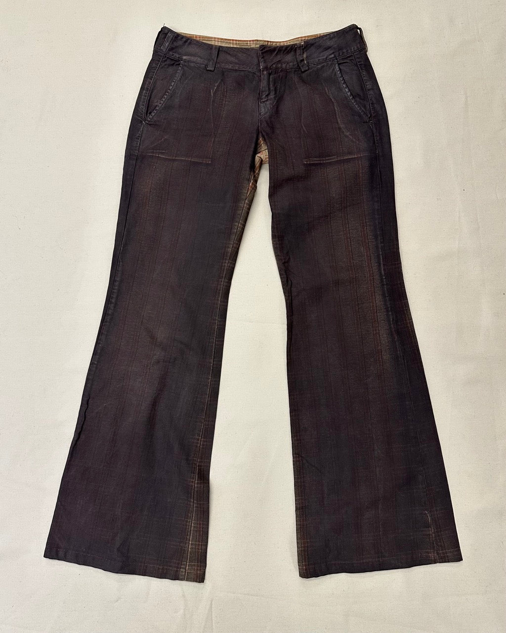 PAINTED EFFECT TARTAN TROUSERS