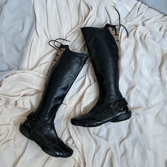 LEATHER KNEE HIGH BOOTS by marithé et françois girbaud