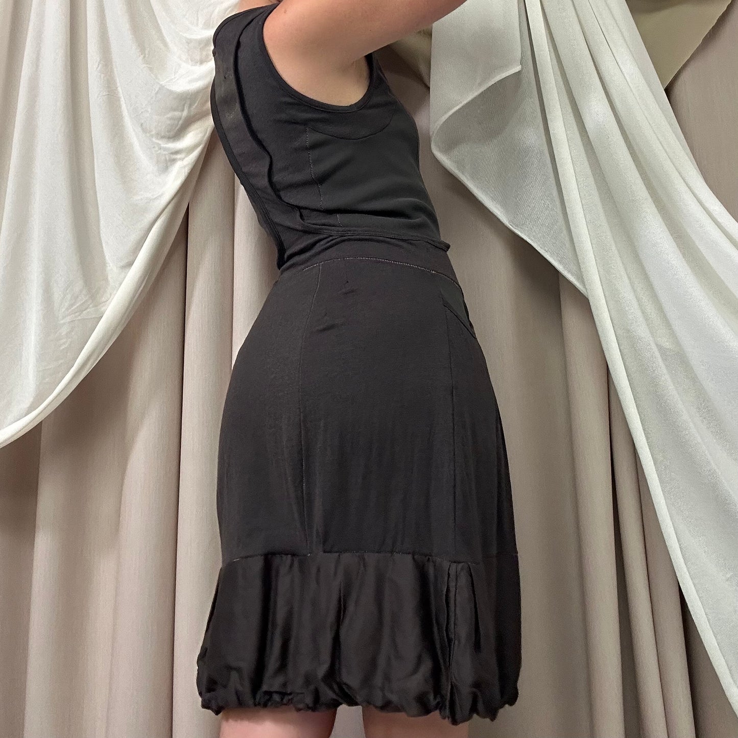 BROWN PANELLED BUBBLE DRESS by Marithé + François Girbaud