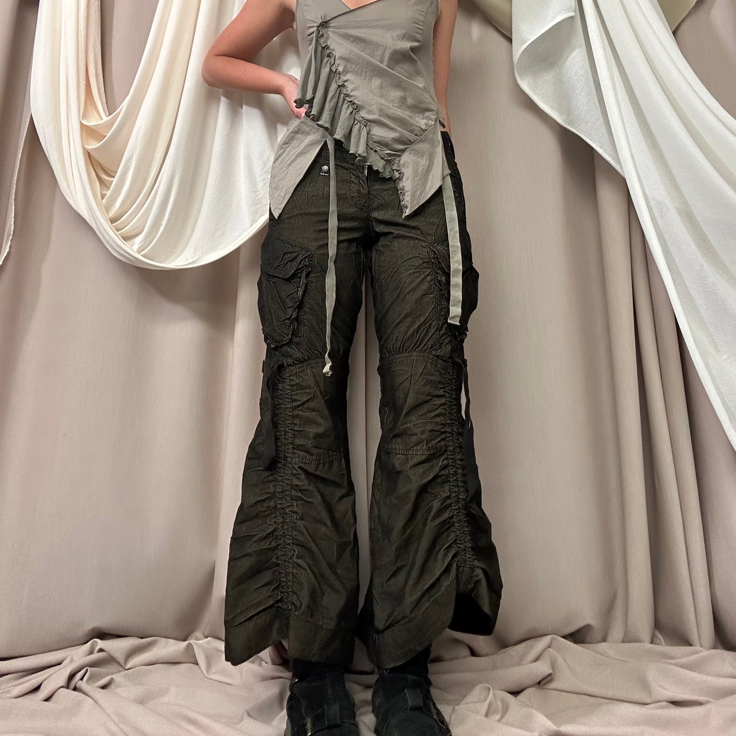 RUCHED BONDAGE CARGO PANTS by Marithé + François Girbaud