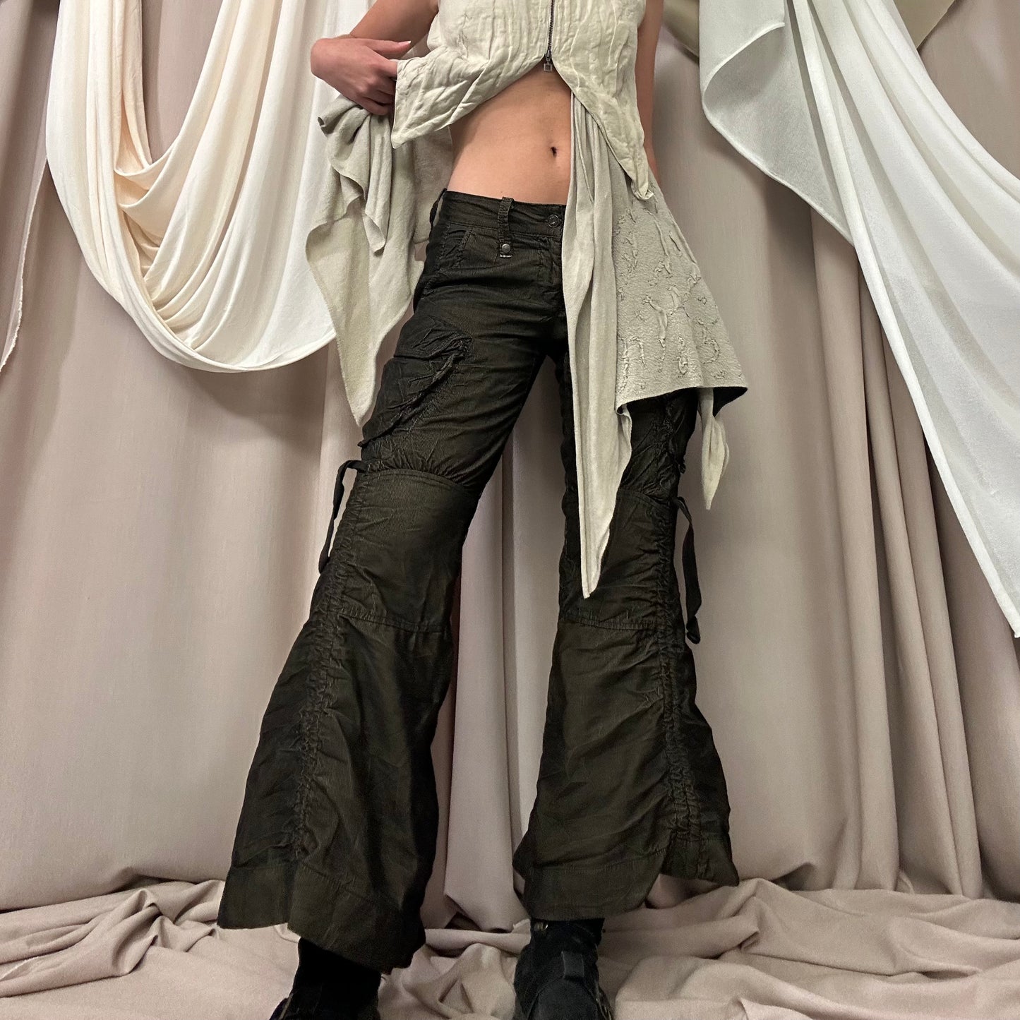 RUCHED BONDAGE CARGO PANTS by Marithé + François Girbaud