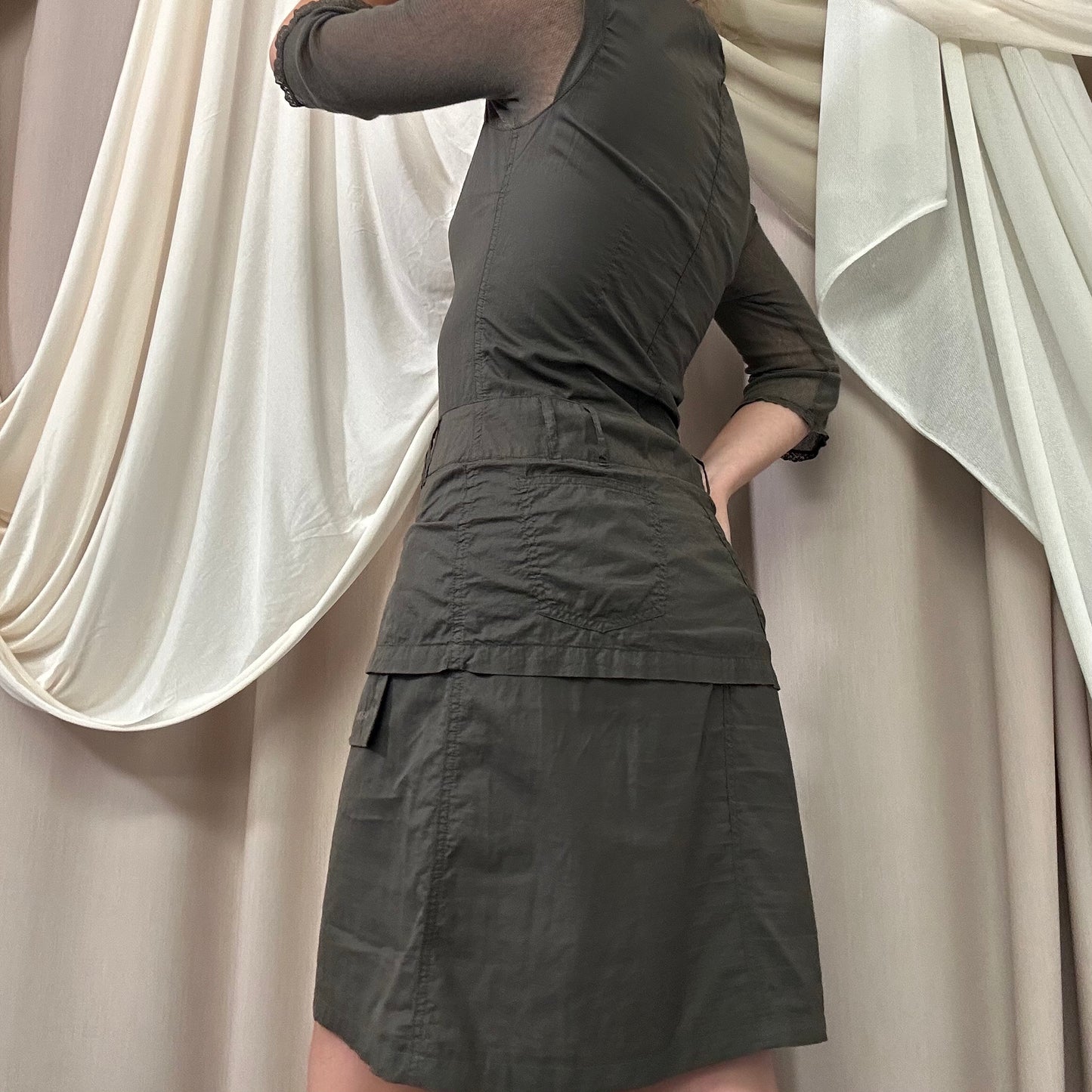 ASYMMETRIC UTILITY WRAP DRESS by Cop Copine