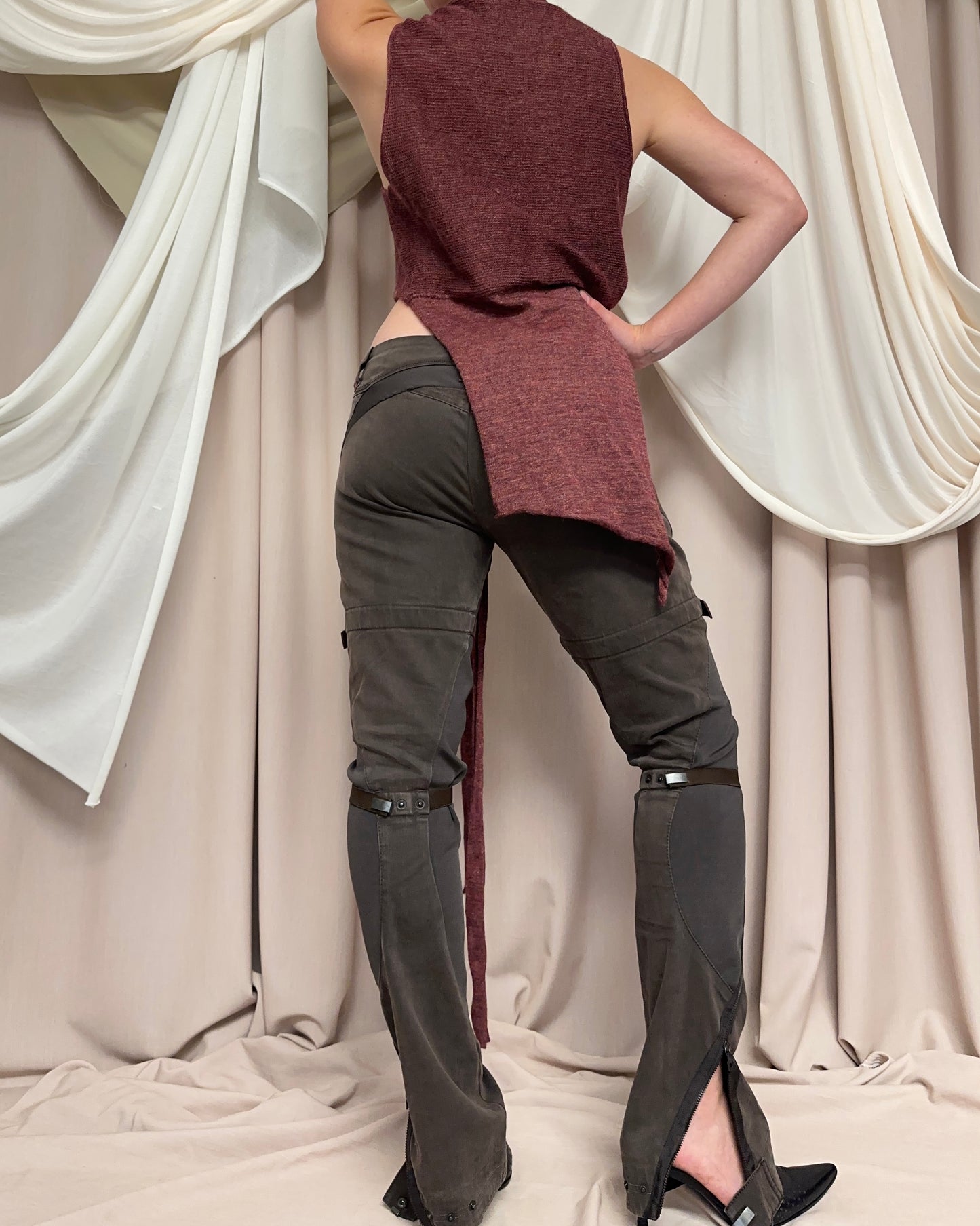 MODULAR SEMI SHEER KNIT WRAP TOP by Sarah Pacini