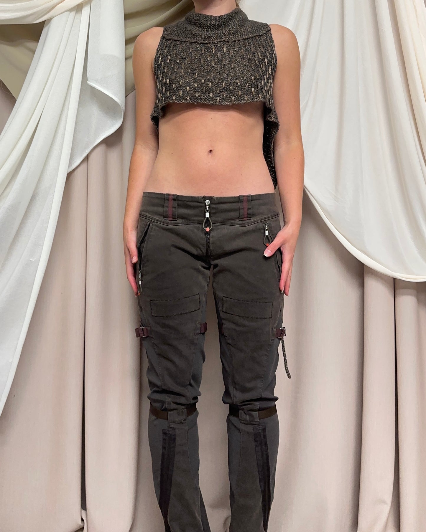 MULTI-WEAR BROWN KNIT WRAP TOP by Sarah Pacini