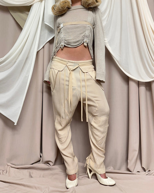 QUILTED EFFECT DROP CROTCH TROUSERS by Chloé