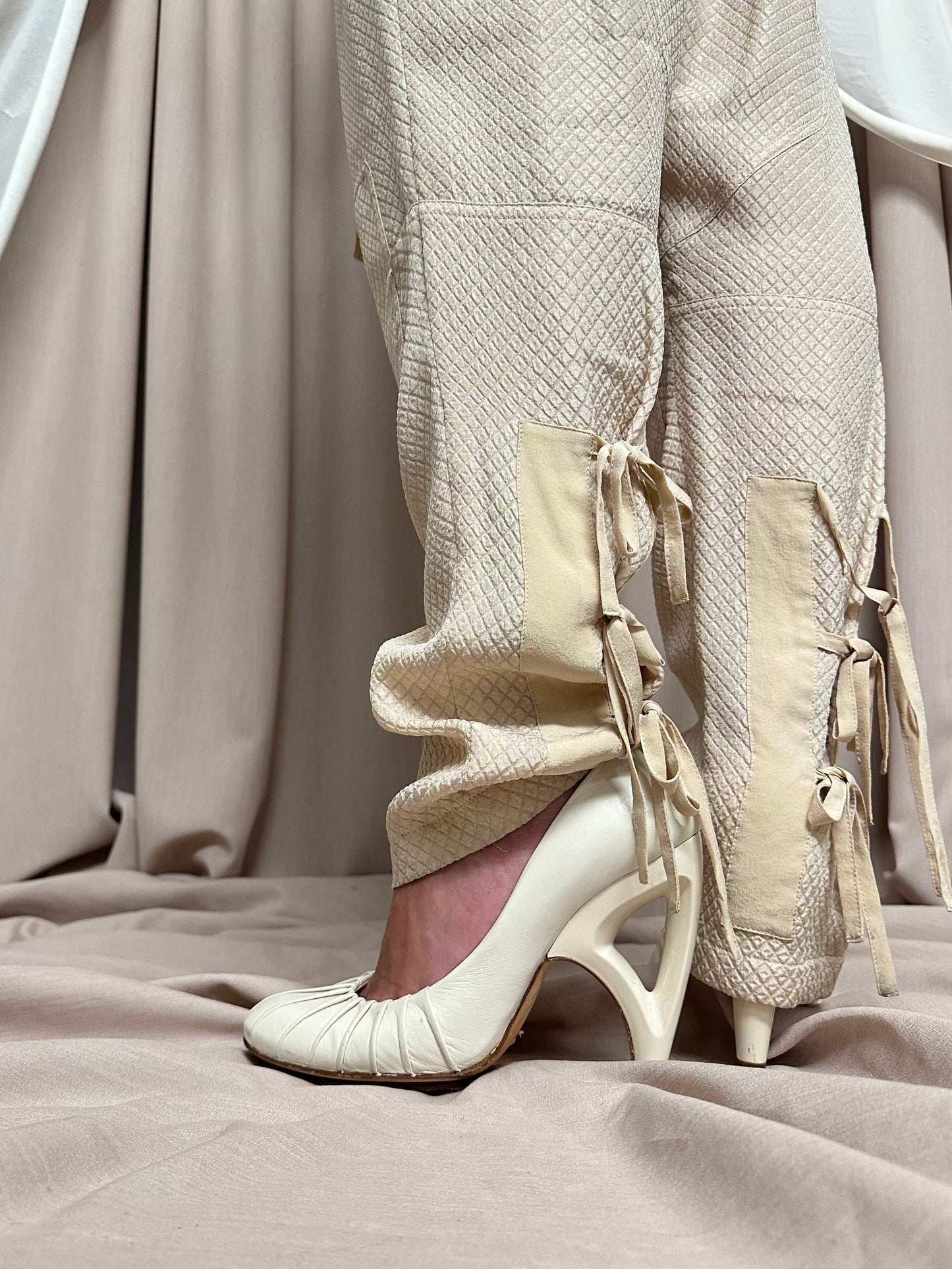 QUILTED EFFECT DROP CROTCH TROUSERS by Chloé