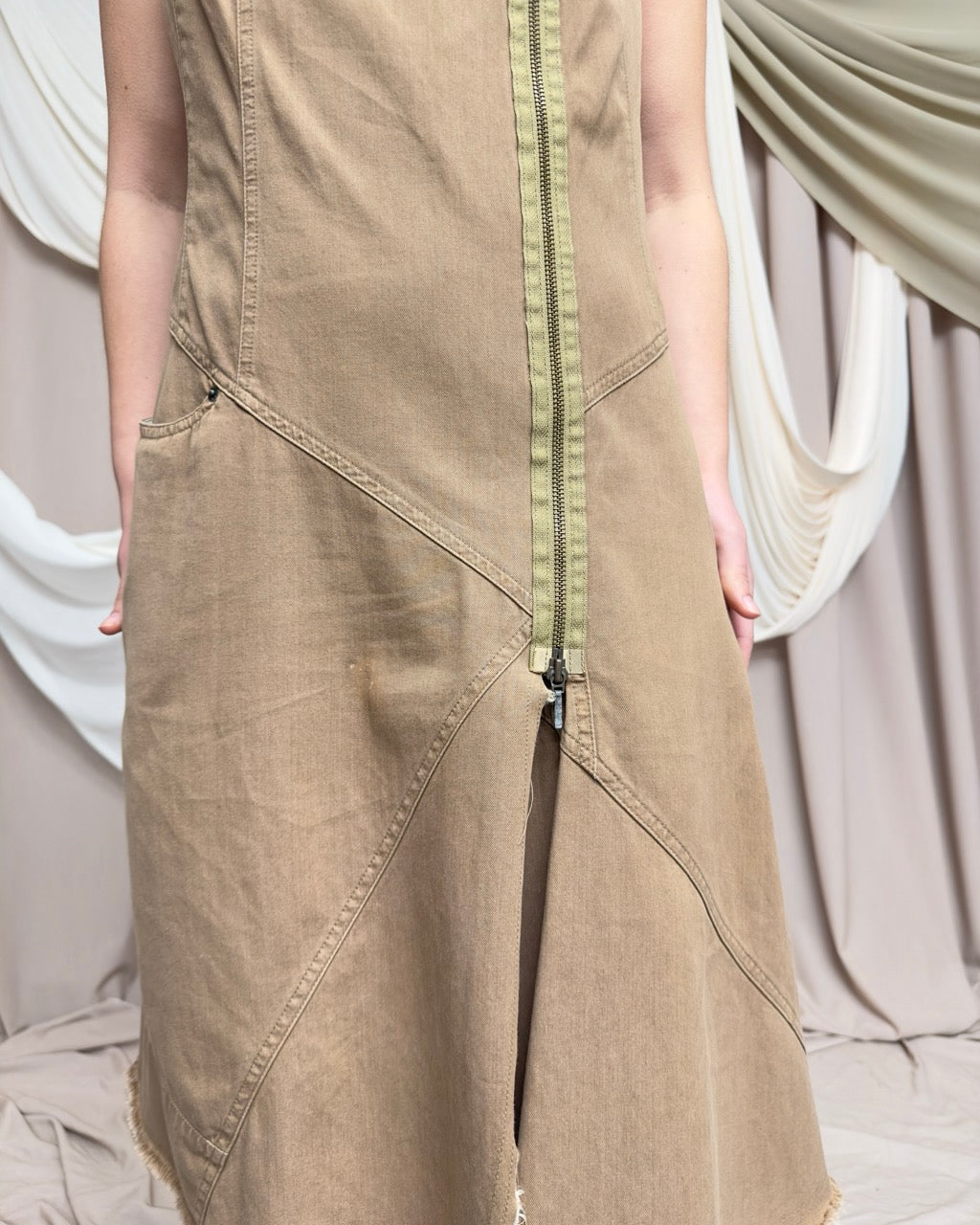 ASYMMETRIC BEIGE DRESS by Plein Sud