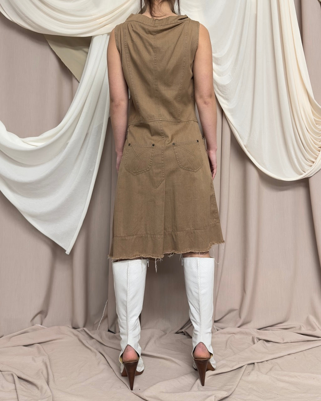 ASYMMETRIC BEIGE DRESS by Plein Sud