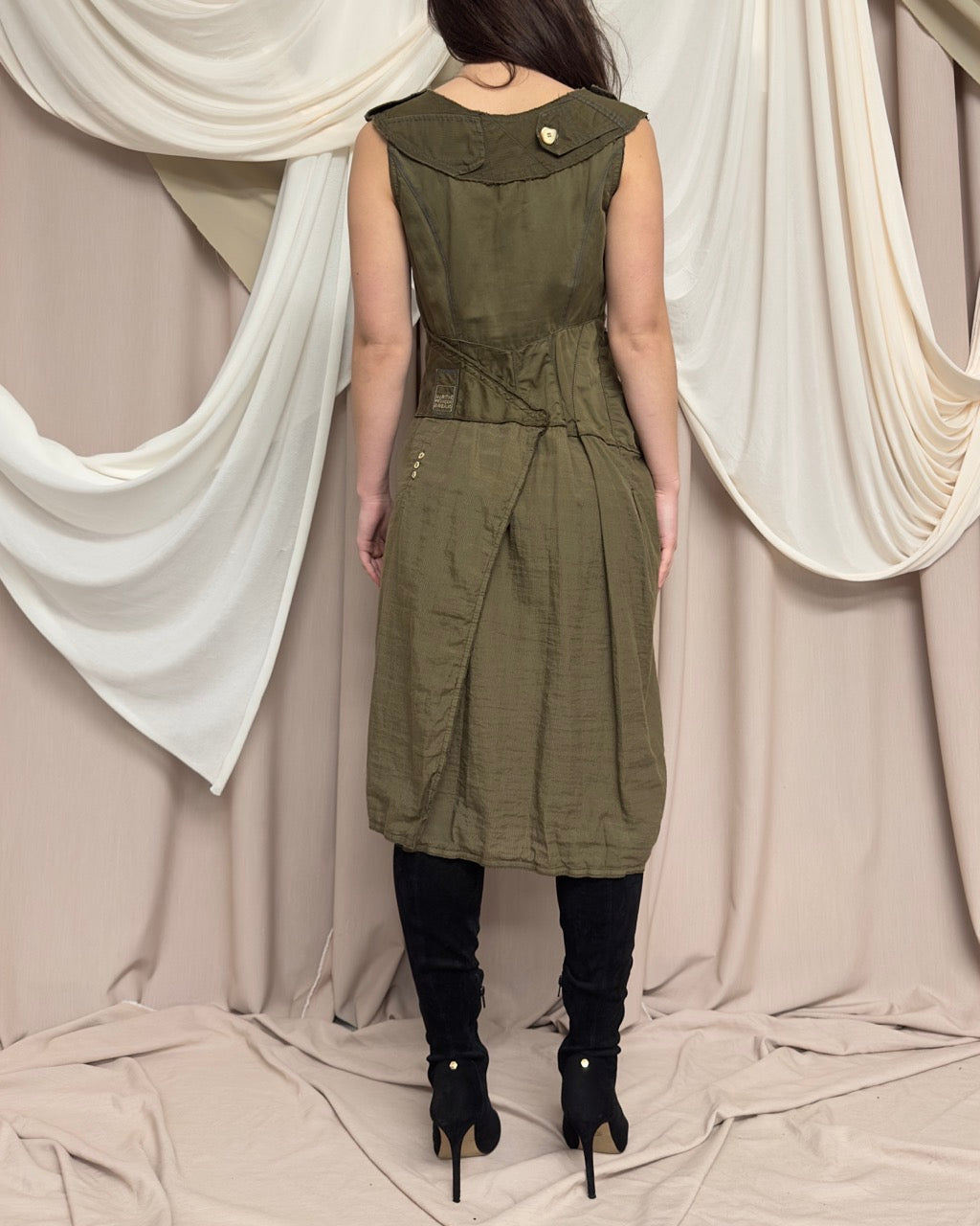 KHAKI CARGO DRESS by Marithé + François Girbaud