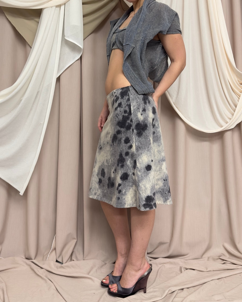 PRINTED WOOL SKIRT by Roberto Cavalli