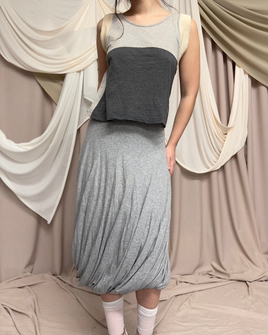 MULTI-TONED GREY VEST by Miu Miu