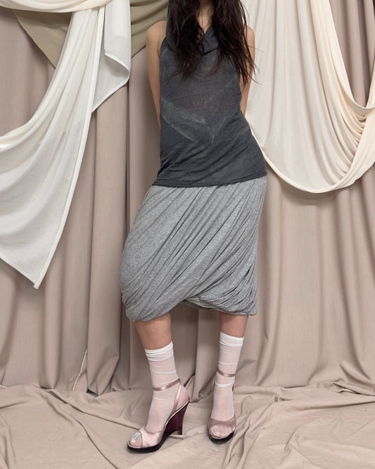 GREY JERSEY TWIST SKIRT by MCQ by McQueen