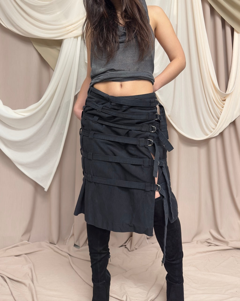 MULTI-STRAP SKIRT by Dirk Schonberger