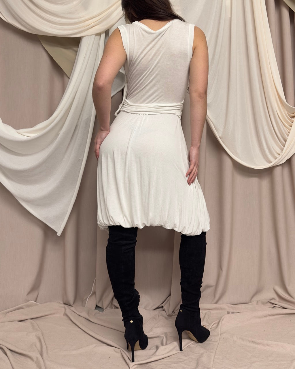 BUBBLE HEM ROPE DETAIL DECONSTRUCTED DRESS by Plein Sud