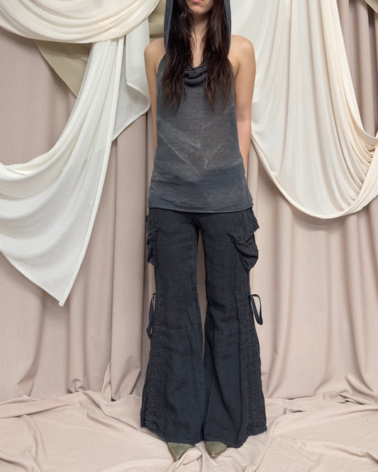 GREY SLOUCHY CARGO TROUSERS
