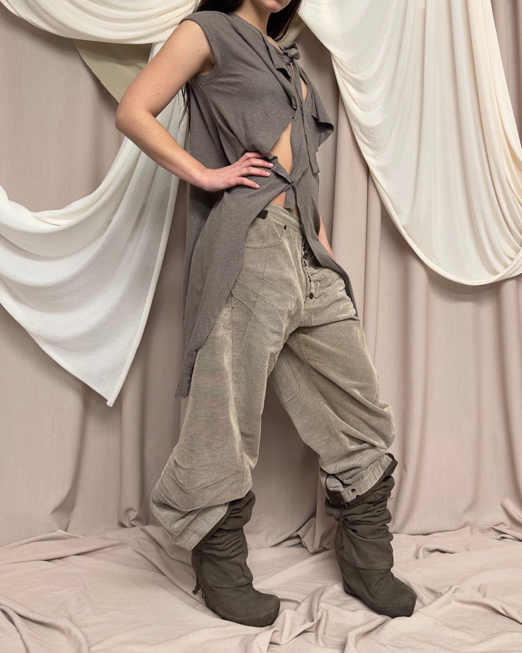 SLOUCHY SPLIT FRONT TUNIC by Y's by Yohji Yamamoto