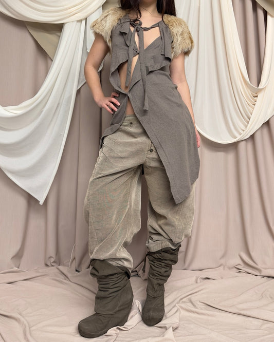 SLOUCHY SPLIT FRONT TUNIC by Y's by Yohji Yamamoto