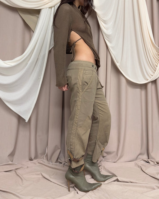 KHAKI KNIT WRAP SHRUG by Sarah Pacini